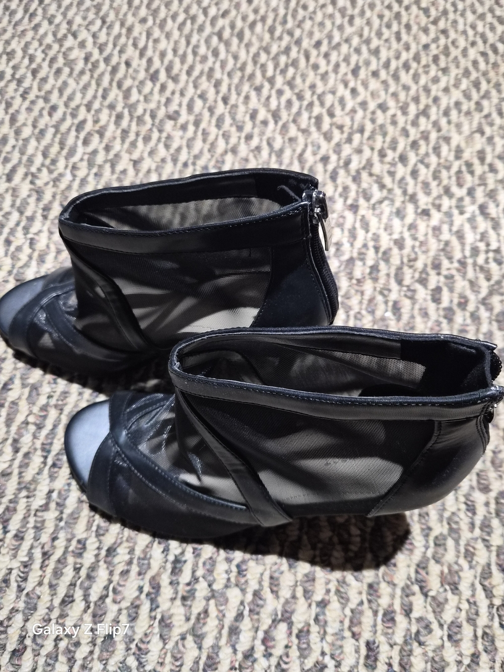 Nine West Black Mesh Ankle Booties
